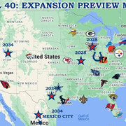 NFL40: Planned Expansion Teams Map