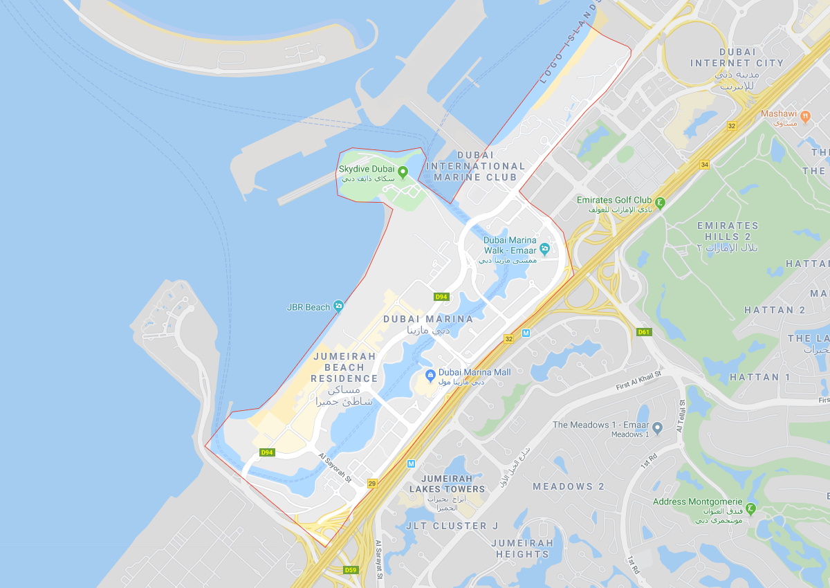 Dubai Marina Map