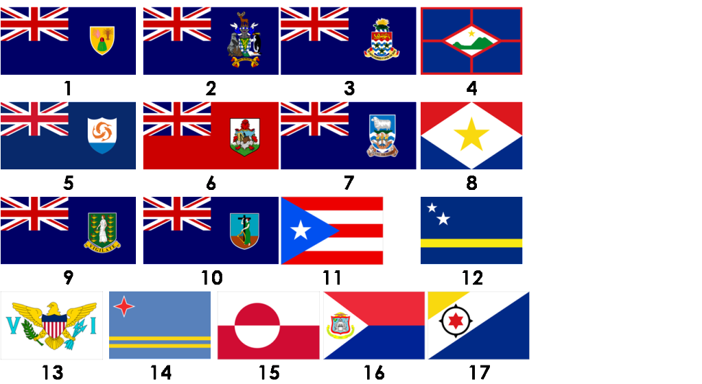 North American Flags With Names