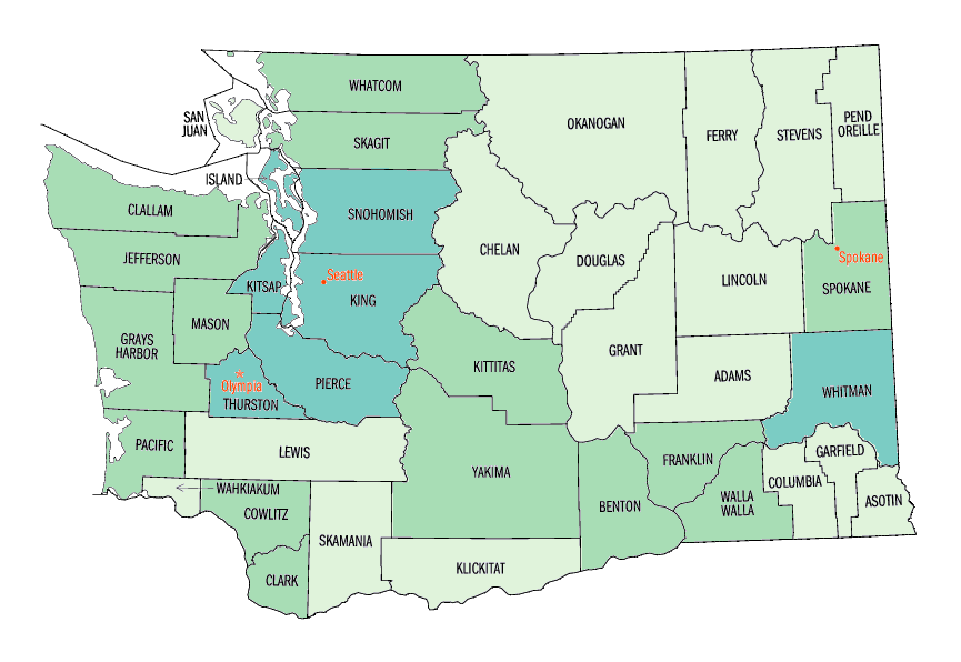 Washington: Asian persons, percent, 2000