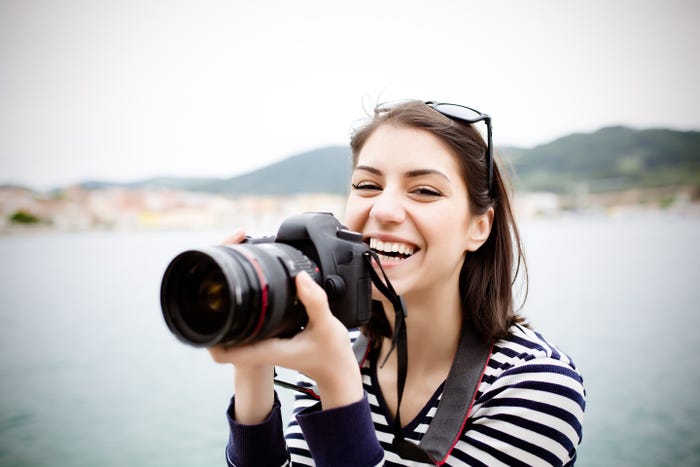 Woman with camera