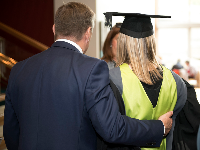 father daughter college graduation