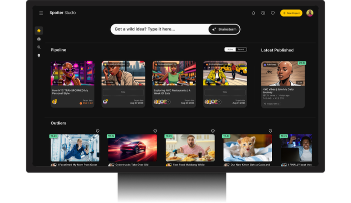 Spotter's new studio feature uses AI to generate video ideas for YouTubers.