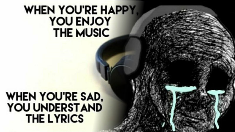 When You're Sad, You Understand the Lyrics meme with a crying Wojak character.