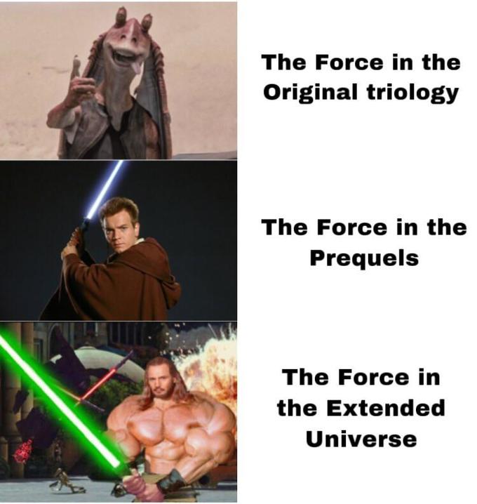 The Force in the Original triology The Force in the Prequels The Force in the Extended Universe