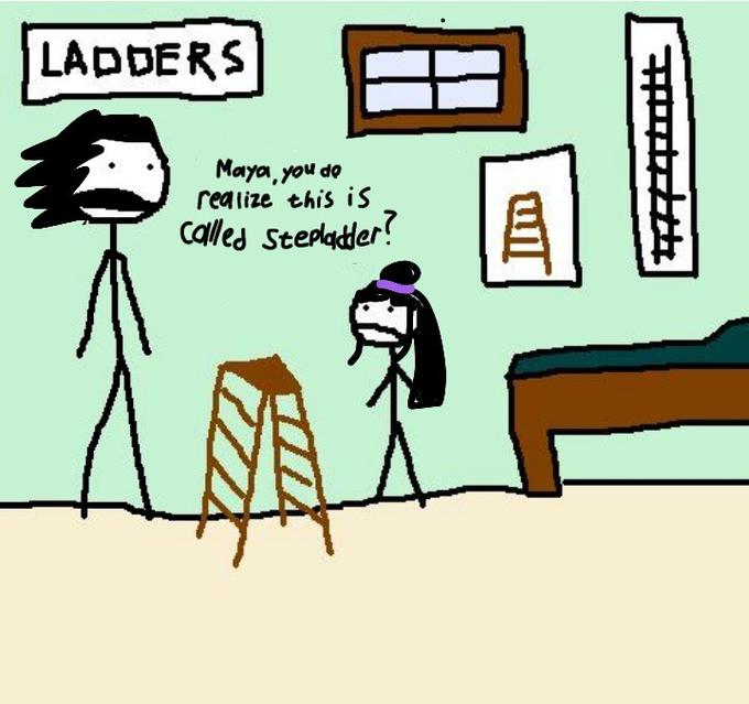 LADDERS Maya, you do realize this is called Stepladder? F