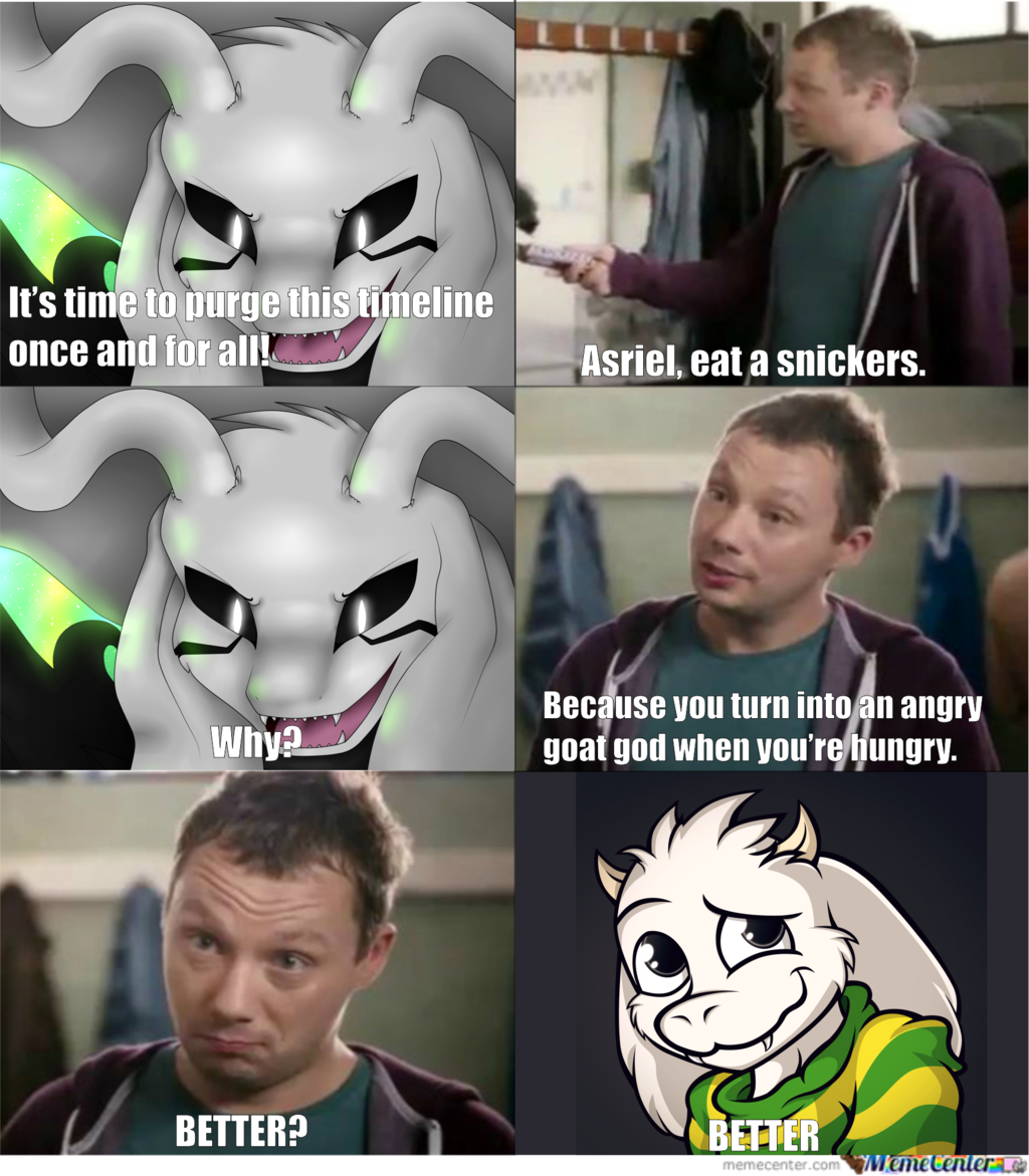 Asriel Eat A Snickers Undertale Know Your Meme