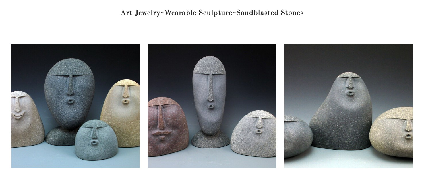 Art Jewelry-Wearable Sculpture-Sandblasted Stones