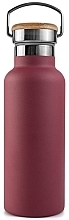 Stainless Steel Thermal Bottle with Bamboo Cap, 500 ml, plum Bambaw