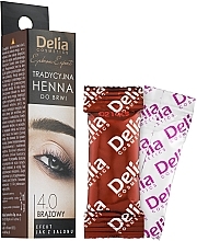 Delia Brow Dye Henna Traditional Brown Henna Powder Eyebrow Tint, brown