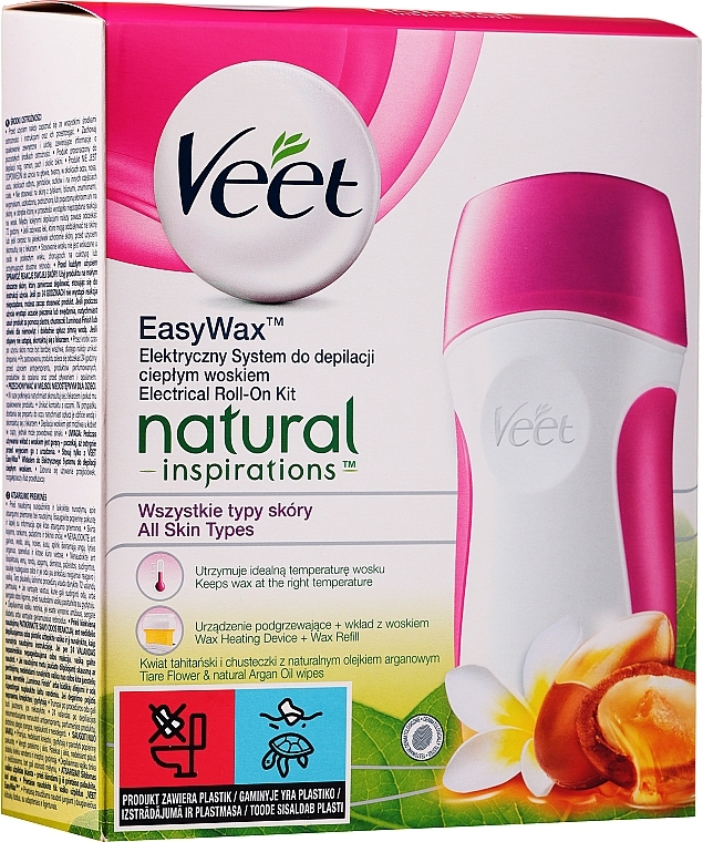 Set for Wax Depilation - Veet Easy Wax Natural Inspirations Electrical Roll-On Kit