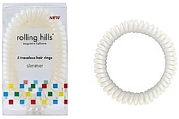 Traceless Hair Rings, white Rolling Hills 5 Traceless Hair Rings Slimmer White