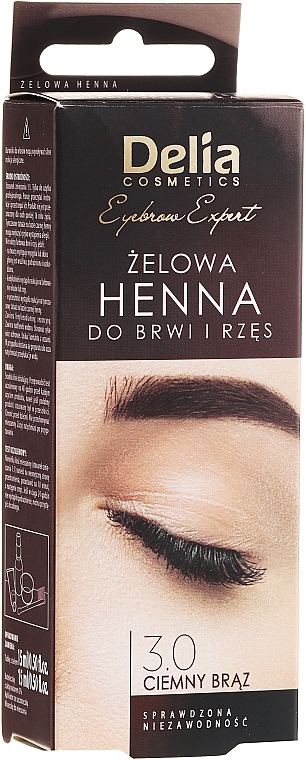 Brow Tint Gel, dark brown - Delia Eyebrow Tint Gel ProColor 3.0 Dark Brown