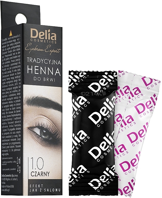 Henna Powder Eyebrow Tint, black - Delia Brow Dye Henna Traditional Black