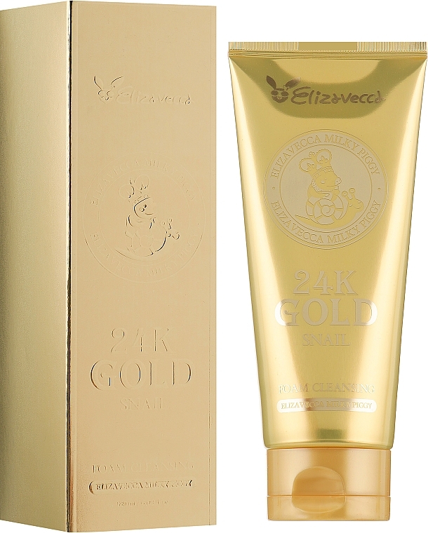 رغوة التنظيف مع موسين الحلزون والذهب عيار 24 - Elizavecca Face Care 24k gold snail Cleansing Foam	