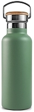 Stainless Steel Thermal Bottle with Bamboo Cap, 750 ml, green Bambaw