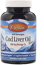 Cod Liver Oil Dietary Supplement, 250 Mini Soft Gels Carlson Labs Cod Liver Oil Minis