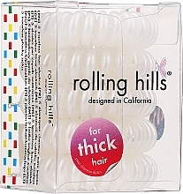 Traceless Hair Rings, white Rolling Hills 5 Traceless Hair Elastics Stronger White