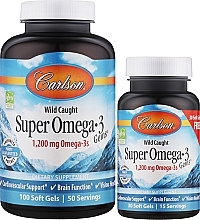 Set Carlson Labs Wild Caught Super Omega 3 Gems (gem/100szt + gem/30szt)