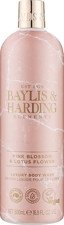 Shower Gel - Baylis & Harding Elements Pink Blossom & Lotus Flower Body Wash