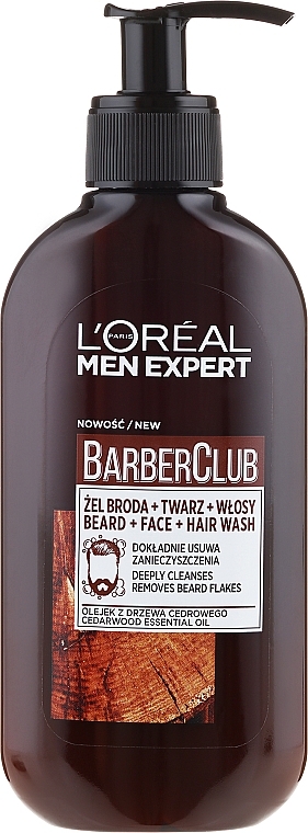 3-in-1 Beard, Face & Hair Wash - L'Oreal Paris Men Expert Barber Club