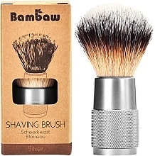 Shaving Brush, silver Bambaw Vegan Shaving Brush Silver