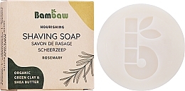 Savon à raser à l'argile verte et beurre de karité Bambaw Nourishing Shaving Soap Rosemary Organic Green Clay & Shea Butter