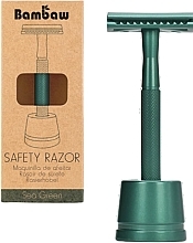 Rasoir de sûreté avec support Bambaw Safety Razor Sea Green