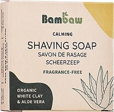 Savon à raser sans parfum Bambaw Shaving Soap Organic White Clay & Aloe Vera