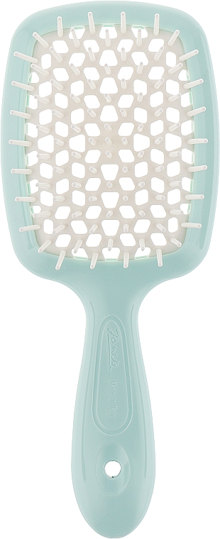 Brosse à cheveux, menthe-blanc - Janeke Superbrush Small