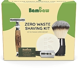 Set (rasoir + savon à raser/80g + blaireau de rasage/1pcs + lames de rasoir/5pcs) Bambaw Zero Waste Shaving Kit Bamboo