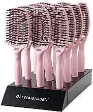 Set de brosses à cheveux, 12 pcs Olivia Garden Finger Brush Combo Pastel Pink Display