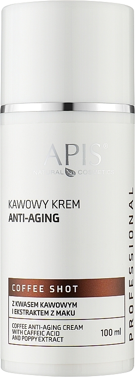 Крем за лице с кофеинова киселина и екстракт от мак - APIS Professional Coffee Shot Anti-Aging Cream With Caffeic Acid And Poppy Extract