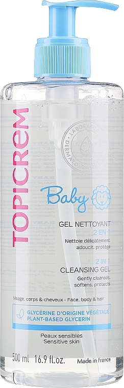 Gel nettoyant à l'eau florale de fleur d'oranger pour corps et cheveux - Topicrem Soins Bebe Bio Gel Nettoyant