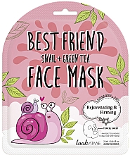 Masque tissu à la bave d'escargot et thé vert pour visage Look At Me Best Friend Snail + Green Tea Face Mask