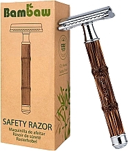 Rasoir de sûreté avec manche en bambou Bambaw Bamboo Safety Razor Slim Silver