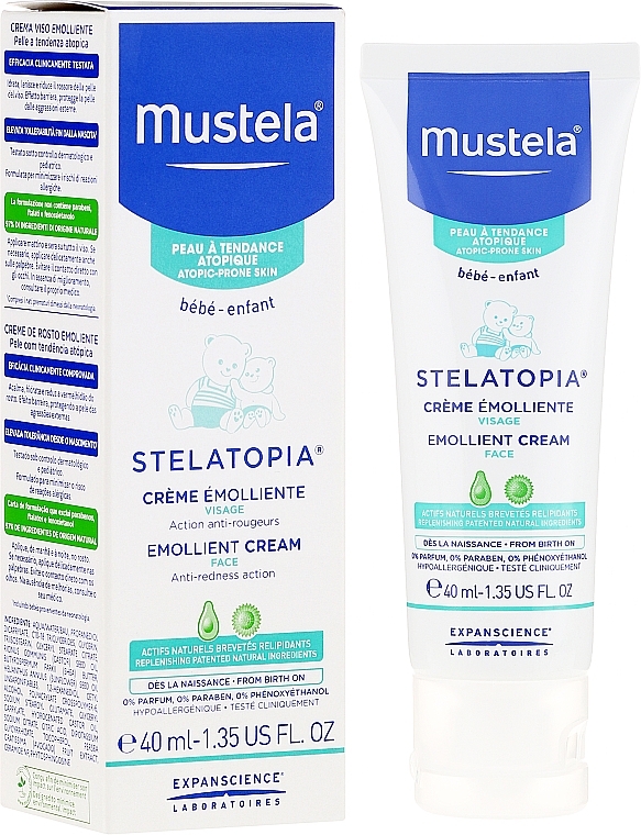 Crème émolliente à l'extrait d'avocat pour visage - Mustela Bebe Emollient Cream