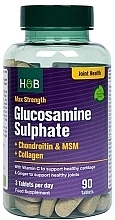 Complément alimentaire, 90 pcs Holland & Barrett Max Strength Glucosamine Sulphate & Chondroitin & MSM + Collagen