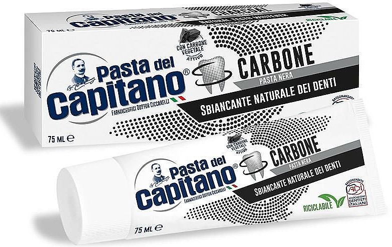 Zahnpasta mit Aktivkohle - Pasta Del Capitano Charcoal