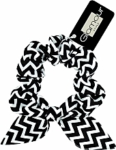 Scrunchie-Haargummi 000233 schwarz-weiß Glamour