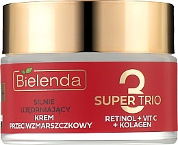 Укрепляющий крем для лица против морщин 50+ Bielenda Super Trio Retinol + Vit C + Kolagen