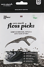 Флоссер зубная нить с держателем, черный The Humble Co. Dental Floss Picks