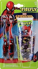 Firefly Marvel Spiderman (toothpaste/75 ml + toothbrush/2 pcs + beaker/1 pcs) Sada dětských zubních kartáčků se zubní pastou