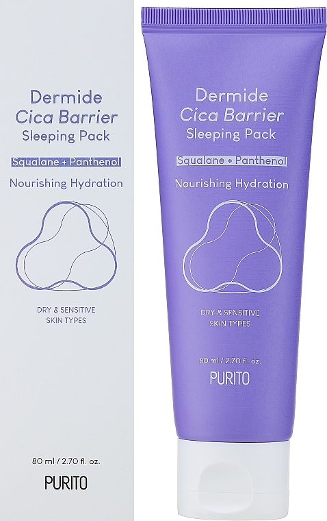 Regenrační noční maska na obličej - Purito Dermide Cica Barrier Sleeping Pack