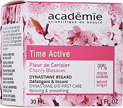 Udglattende, beroligende øjencreme Academie Time Active Cherry Blossom Dynastiane Eye First Care