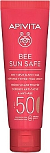 Tang & Propolis tonet ansigtscreme Apivita Bee Sun Safe Anti-Spot & Anti-Age Defense Tinted Face Cream SPF 50