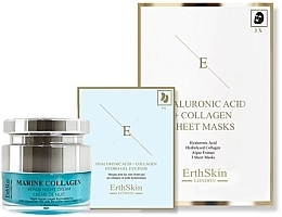 Komplekt ErthSkin London Hyaluron + Collagen Night Care Set (f/cr/50ml + f/mask/3pcs eye/patch/5x2 pcs)