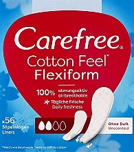 Igapäevased painduvad hügieenisidemed ilma lõhnata, 56 tk Carefree Cotton FlexiForm Unscented