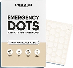 Пластыри от прыщей с ниацинамидом и цинком Breakout + Aid Emergency Dots For Spot And Blemish Cover