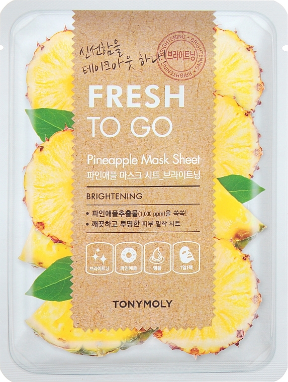 Värskendav lehtmask ananassiga - Tony Moly Fresh To Go Mask Sheet Pineapple